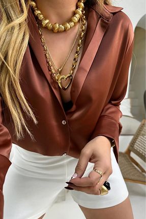 پیراهن قهوه ای زنانه اسلیم Pulli Collection - کد 884921215