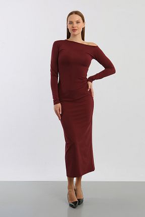 لباس زرشکی زنانه بافتنی La Sarta - کد 869407183