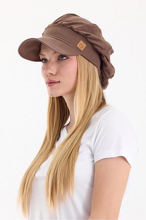 کلاه قهوه ای زنانه پنبه ای Butikgiz - کد 884933056