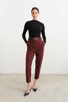 شلوار زرشکی زنانه پلی استر Qutu Butik - کد 884971903