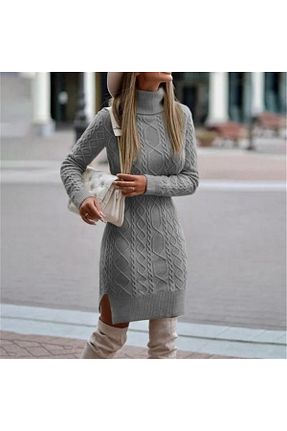لباس طوسی زنانه بافتنی Femella Women Fashion - کد 885925036