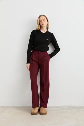شلوار زرشکی زنانه ویسکون Qutu Butik - کد 882534146