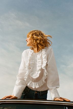 بلوز سفید زنانه ساده H&M - کد 884972622