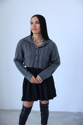 رویه طوسی زنانه مخلوط پلی استر Qutu Butik - کد 809808588
