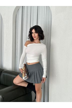 بلوز سفید زنانه ساده ELBEY - کد 884959520
