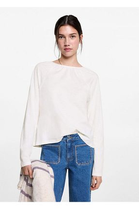 تیشرت سفید زنانه رگولار MANGO Teen - کد 884966602