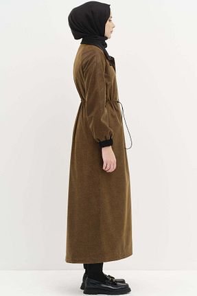مانتو بلند حجاب قهوه ای زنانه Tuğba - کد 877078530