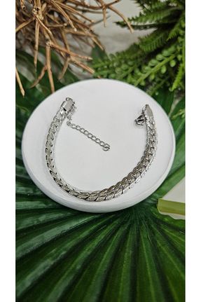 دستبند استیل (فولاد) طوسی مردانه استیل ضد زنگ bazar - کد 884987523