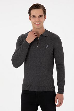 پلیور طوسی مردانه ساده U.S. Polo Assn. - کد 885037273