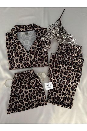 ست لباس راحتی رنگی زنانه پلنگی MH Moony Homewears - کد 885087217