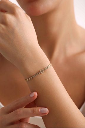 دستبند طلا زرد زنانه 14 عیار Bayar Gold - کد 885098992