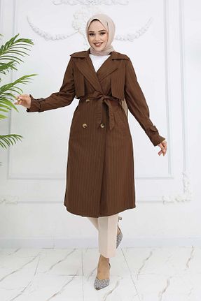 ترنچکت حجاب قهوه ای زنانه پلی استر benguen - کد 885128605