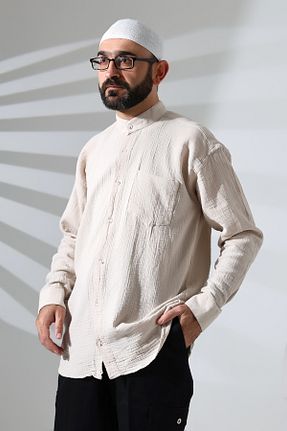 پیراهن بژ مردانه رگولار ihvanonline - کد 885121471