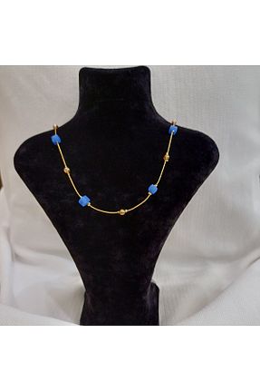گردنبند جواهر آبی زنانه استیل ضد زنگ Canım kendim - کد 885126289