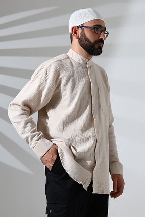 پیراهن بژ مردانه رگولار ihvanonline - کد 885121471
