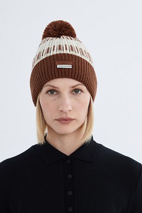 کلاه پشمی قهوه ای زنانه اکریلیک Nordbron - کد 885135405