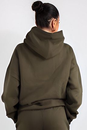 سوئیشرت خاکی زنانه ساده YAKAMEL - کد 885163599