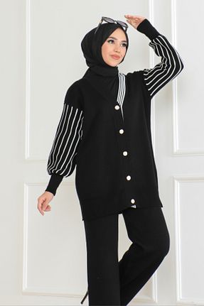 ست بالاتنه و پائین تنه حجاب مشکی زنانه رگولار BurcuFashion - کد 885146674