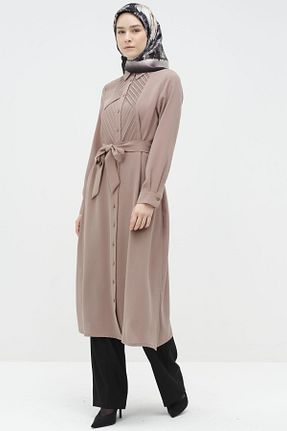 تونیک حجاب بژ زنانه پلی استر Tuğba - کد 885160845