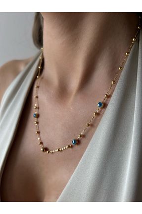 گردنبند استیل ( فولاد ) طلائی زنانه استیل ضد زنگ İNN JEWELLERY - کد 885189264