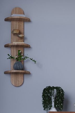 قفسه دیواری قهوه ای 29 cm HMC DECOR - کد 885185485