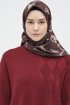 روسری زرشکی 90 x 90 Tuğba - کد 885176356