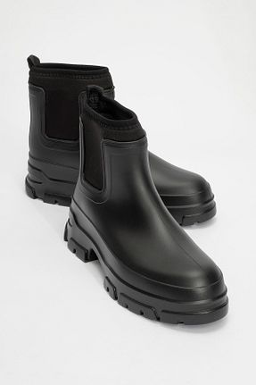بوت / نیم بوت مشکی زنانه چرم مصنوعی luvishoes - کد 885212258