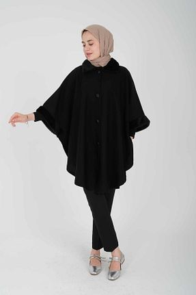 پانچو مشکی زنانه پنبه ای ipekton - کد 860752812