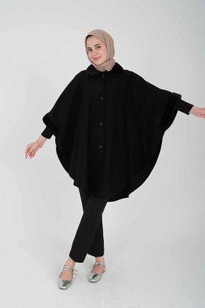 پانچو مشکی زنانه پنبه ای ipekton - کد 860752812