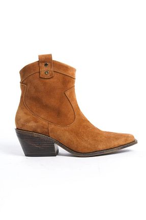 بوت / نیم بوت قهوه ای زنانه چرم خالص öz se shoes - کد 885275443