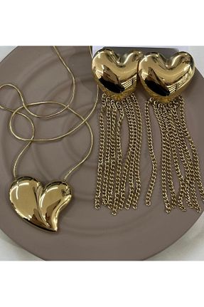 گردنبند استیل ( فولاد ) طلائی زنانه استیل (فولاد) Store - کد 885312408