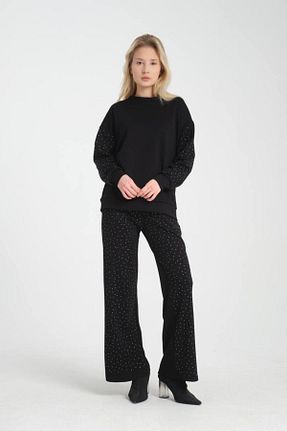 ست بالاتنه و پائین تنه مشکی زنانه بافتنی DOĞRUPARK TEKSTİL - کد 885354860