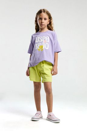 ست بالاتنه و پائین تنه بنفش بچه گانه بافت U.S. Polo Assn. - کد 885402518