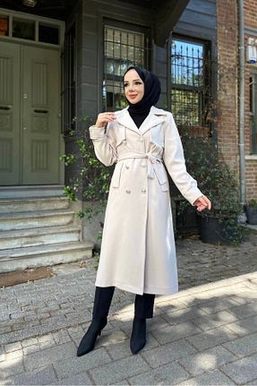 پالتو پشمی حجاب زنانه رگولار Nevayla Moda - کد 871376539