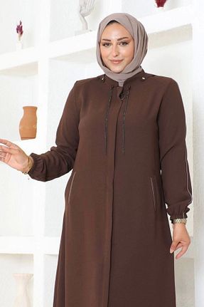 کلاه و ابایا قهوه ای زنانه بافتنی Neva Style - کد 842709522