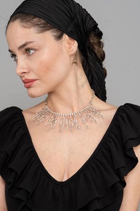 گردنبند جواهر طوسی زنانه فلزی ZeyDor Accessories - کد 299693729