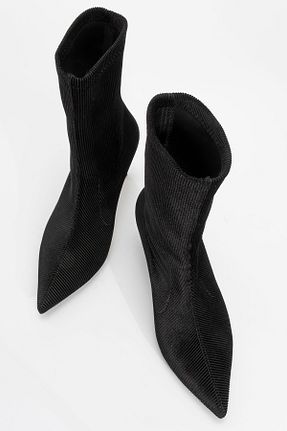 بوت / نیم بوت مشکی زنانه پارچه ای luvishoes - کد 885411881