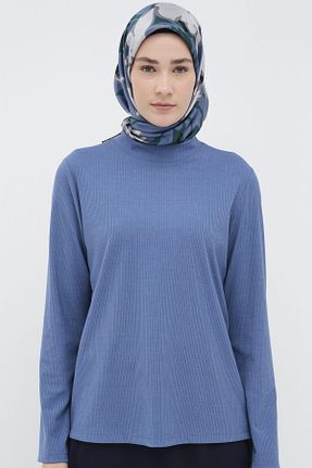 بلوز حجاب سرمه ای زنانه رگولار Tuğba - کد 885415224