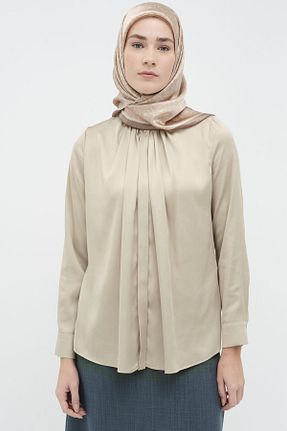 پیراهن حجاب بژ زنانه رگولار Tuğba - کد 885406071