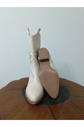 بوت / نیم بوت بژ زنانه چرم مصنوعی MODA - کد 885409623