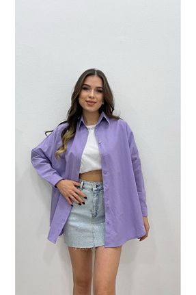 پیراهن بنفش زنانه اورسایز MODA - کد 885420033