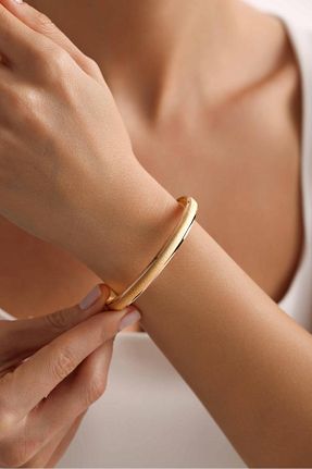 دستبند طلا زرد زنانه 14 عیار Bayar Gold - کد 885463490