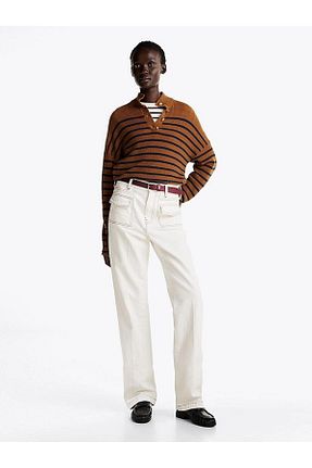 شلوار جین نباتی زنانه پاچه چکمه ای Tommy Hilfiger - کد 885449026