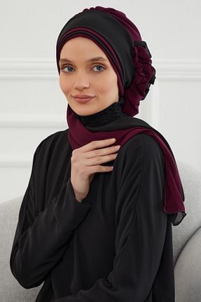 شال بنفش زنانه شیفون Aisha