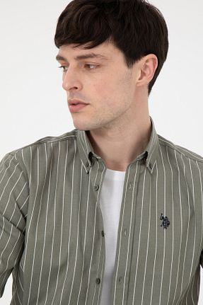 پیراهن خاکی مردانه یقه پیراهنی U.S. Polo Assn. - کد 885464713