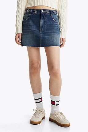 دامن سرمه ای زنانه پنبه ای Tommy Hilfiger - کد 885461196