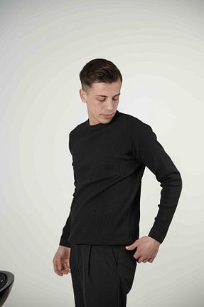 پلیور مشکی مردانه ساده ZİNOX - کد 885476202