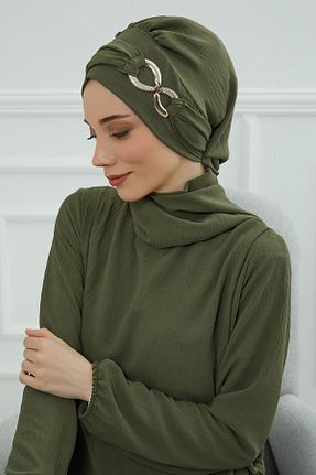 شال خاکی زنانه پنبه پلی استر Aisha