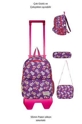 کیف مدرسه بنفش بچه گانه پارچه ای Bagify - کد 885475430