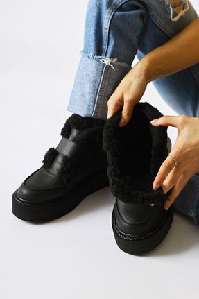 بوت / نیم بوت مشکی زنانه چرم مصنوعی Limoya - کد 885476812